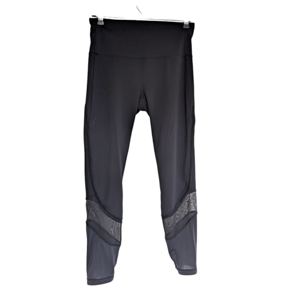 Lululemon Fresh In Mesh Tight (25") Black 9/17 Full On Luon Active Run Women's 6 - Picture 2 of 14